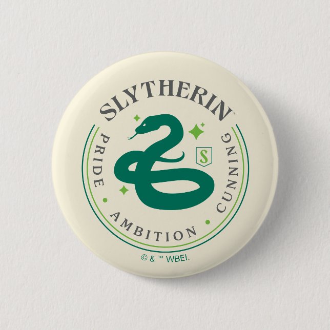 SLYTHERIN™ Green Snake House Pride Badge Button (Front)