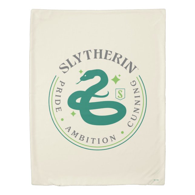 SLYTHERIN™ Green Snake House Pride Badge Duvet Cover (Front)