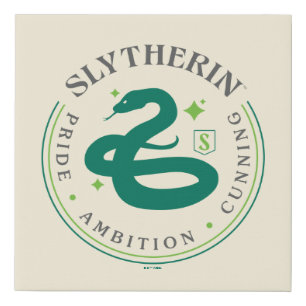 SLYTHERIN™ Green Snake House Pride Badge Faux Canvas Print