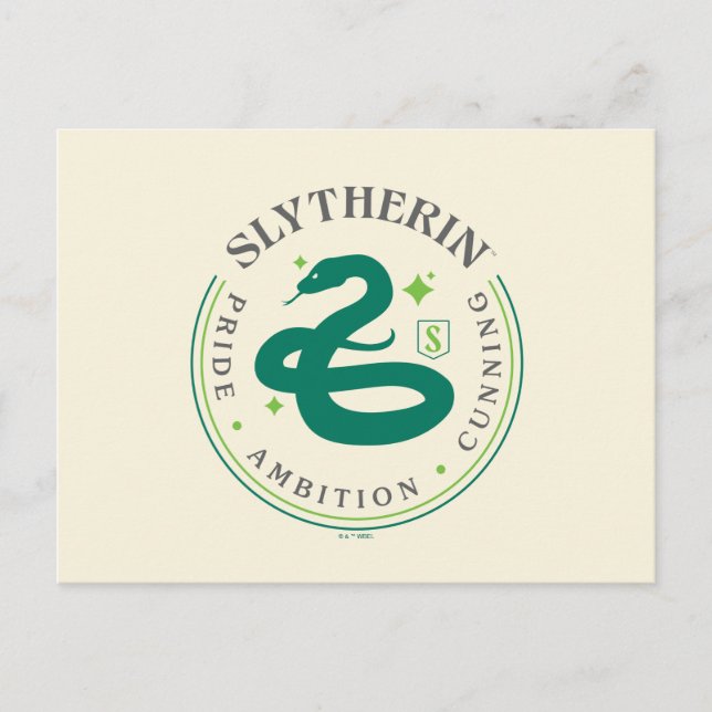 SLYTHERIN™ Green Snake House Pride Badge Postcard (Front)