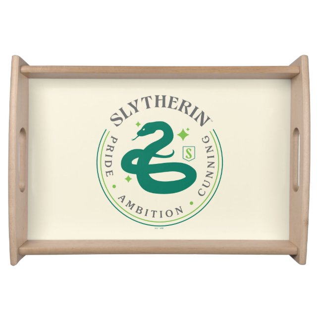 SLYTHERIN™ Green Snake House Pride Badge Serving Tray (Front)