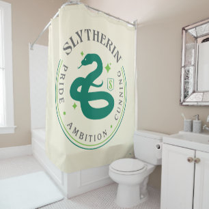 SLYTHERIN™ Green Snake House Pride Badge Shower Curtain