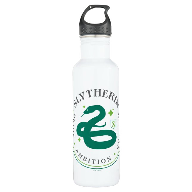 SLYTHERIN™ Green Snake House Pride Badge Stainless Steel Water Bottle (Front)