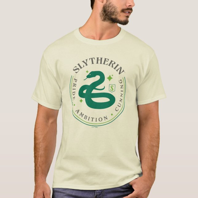 SLYTHERIN™ Green Snake House Pride Badge T-Shirt (Front)