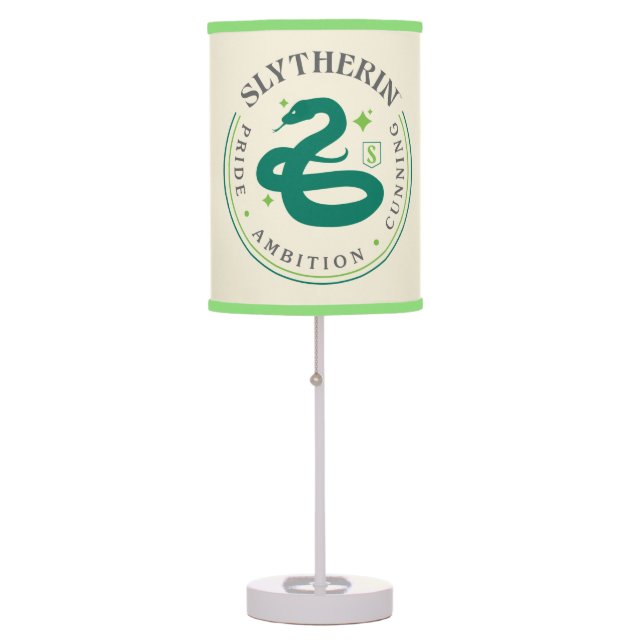 SLYTHERIN™ Green Snake House Pride Badge Table Lamp (Front)