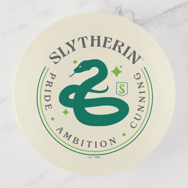SLYTHERIN™ Green Snake House Pride Badge Trinket Tray (Front)