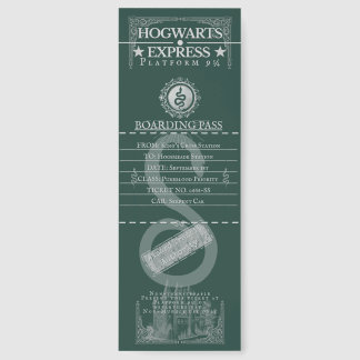 Slytherin Hogwarts Express Ticket Bookmark 