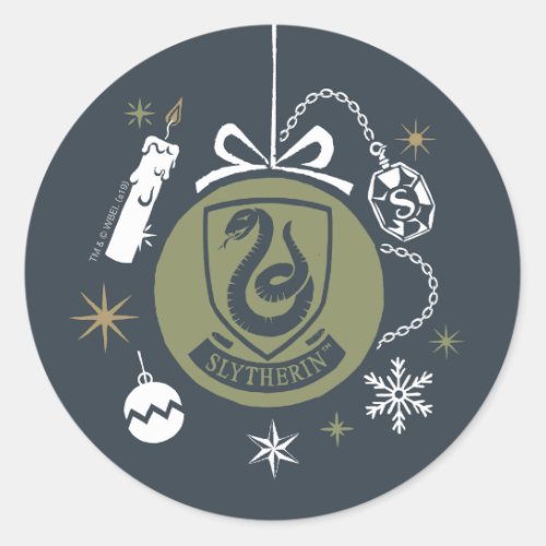 SLYTHERIN Holiday Bauble Graphic Classic Round Sticker