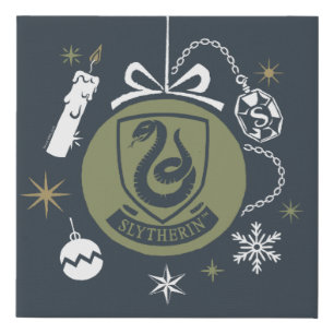 SLYTHERIN™ Holiday Bauble Graphic Faux Canvas Print