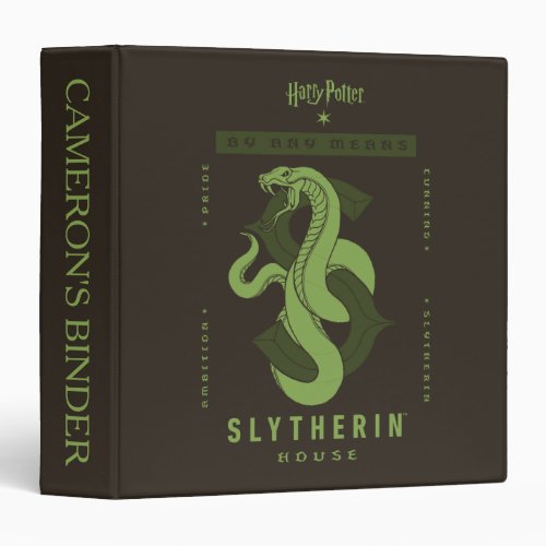 SLYTHERINâ House By Any Means 3 Ring Binder