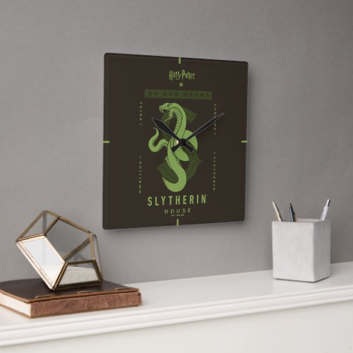 SLYTHERINâ House By Any Means Square Wall Clock
