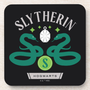 SLYTHERIN™ House Double Snake Locket Graphic Beverage Coaster