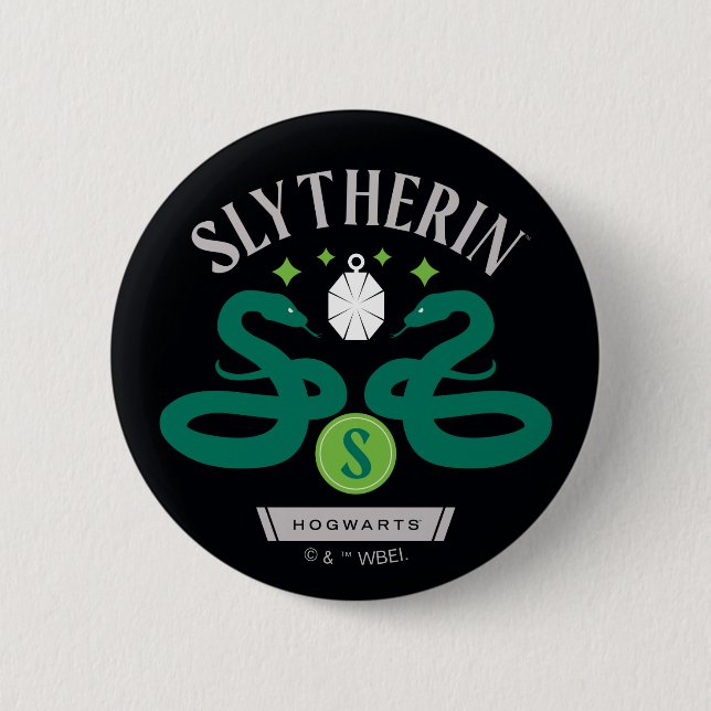 SLYTHERIN™ House Double Snake Locket Graphic Button (Front)