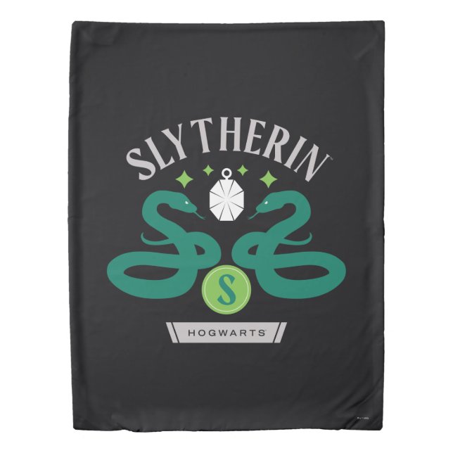 SLYTHERIN™ House Double Snake Locket Graphic Duvet Cover (Front)
