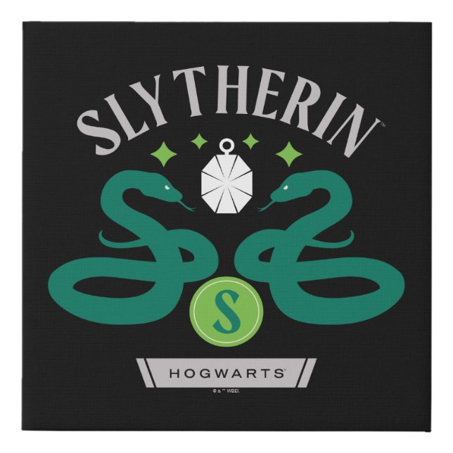 SLYTHERIN™ House Double Snake Locket Graphic Faux Canvas Print (Front)