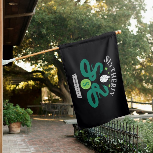 SLYTHERIN™ House Double Snake Locket Graphic Flag (In SItu)