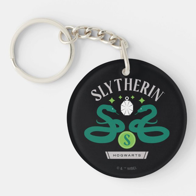 SLYTHERIN™ House Double Snake Locket Graphic Keychain (Front)