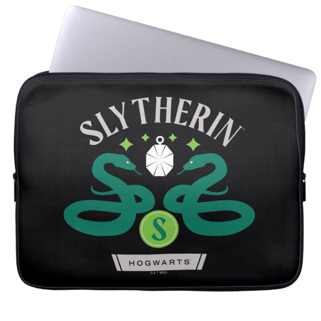 SLYTHERIN™ House Double Snake Locket Graphic Laptop Sleeve (Front)