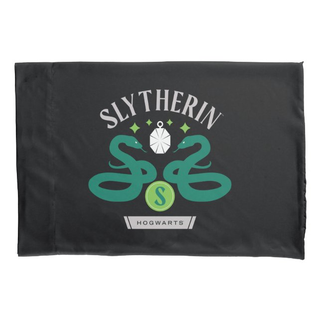 SLYTHERIN™ House Double Snake Locket Graphic Pillow Case (Front)