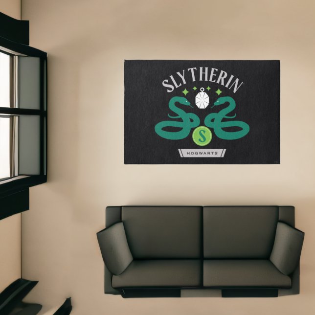 SLYTHERIN™ House Double Snake Locket Graphic Rug (Insitu (Indoor 1))