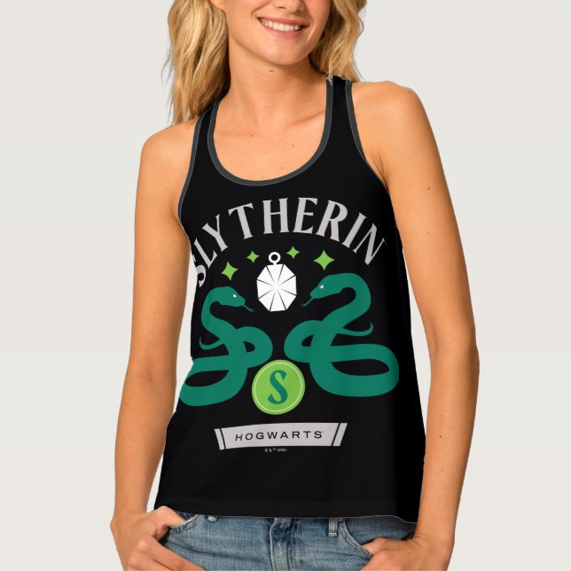SLYTHERIN™ House Double Snake Locket Graphic Tank Top (Front)