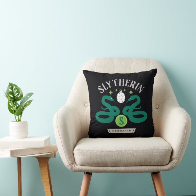 SLYTHERIN™ House Double Snake Locket Graphic Throw Pillow (Chair)