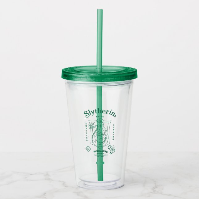 SLYTHERIN™ Pride Ambition Cunning Crest Acrylic Tumbler (Front)