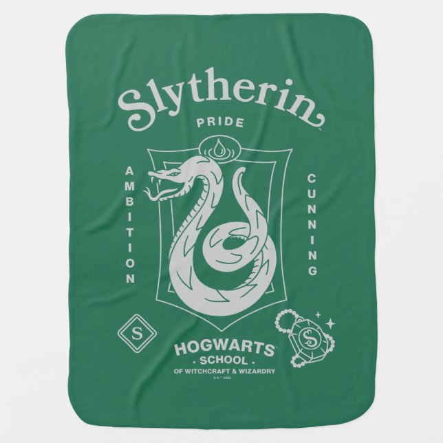 SLYTHERIN™ Pride Ambition Cunning Crest Baby Blanket (Front)