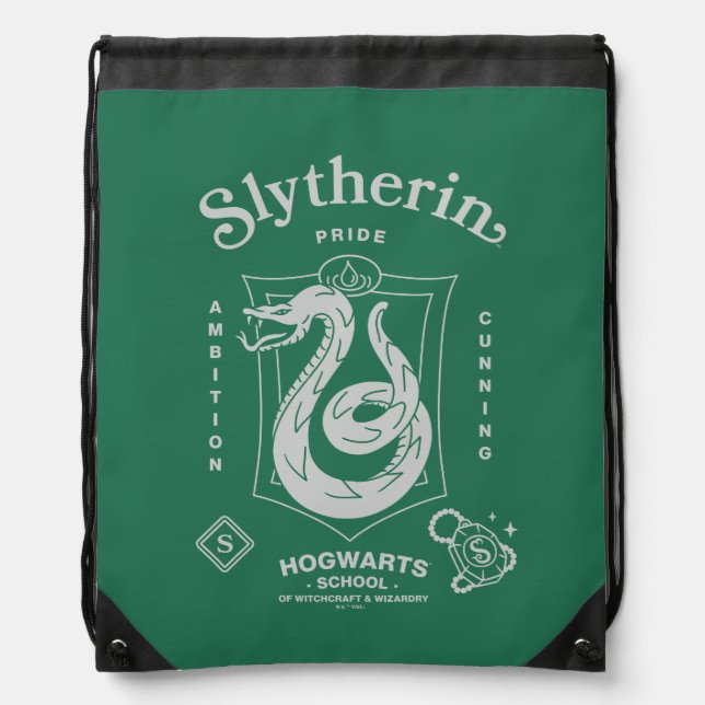 SLYTHERIN™ Pride Ambition Cunning Crest Drawstring Bag (Front)