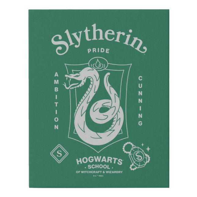 SLYTHERIN™ Pride Ambition Cunning Crest Faux Canvas Print (Front)