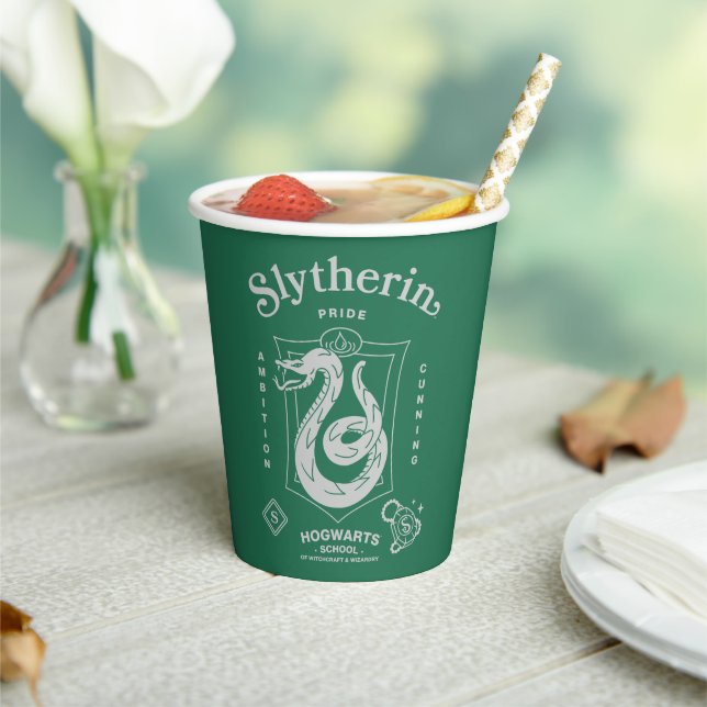 SLYTHERIN™ Pride Ambition Cunning Crest Paper Cups (Insitu)