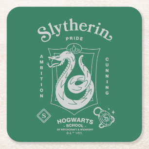 SLYTHERIN™ Pride Ambition Cunning Crest Square Paper Coaster