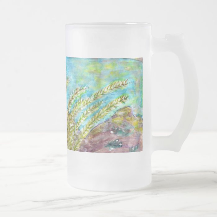 SM237 Frosted Glass Mug/ Fine Art Painting