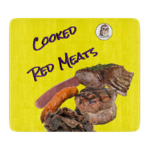 Sm. Cooked Red Meat Glass Cutting Board