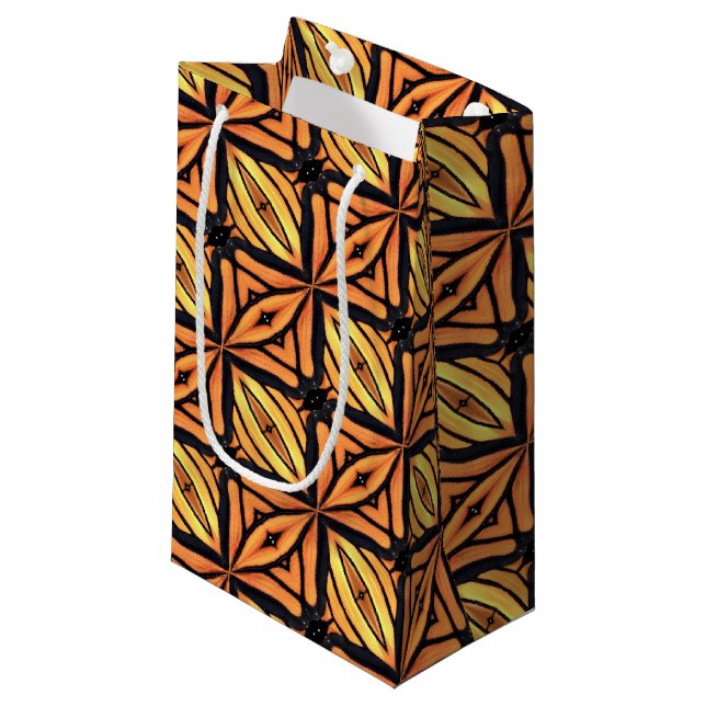 Sm Gift Bag Monarch Wing Abstract (Front Angled)