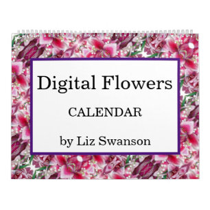Sm, Med, Lg Calendar - Digital Flowers