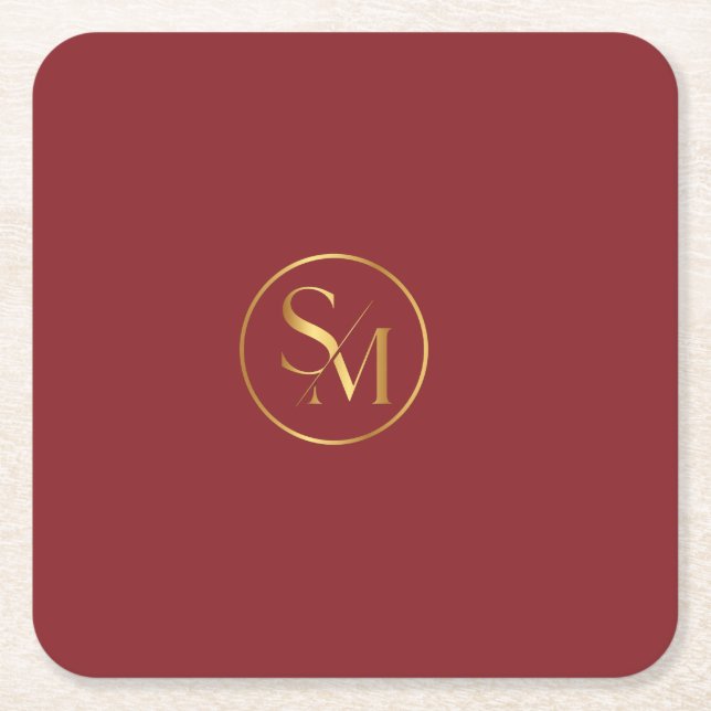 SM Minimal Modern Design Square Paper Coaster (Front)