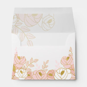 SM Pink Floral with White and Golden Accents Envelope