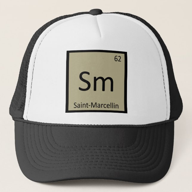 Sm - Saint-Marcellin Cheese Chemistry Symbol Trucker Hat (Front)