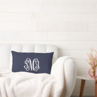 SMA Navy and White Script Monogram