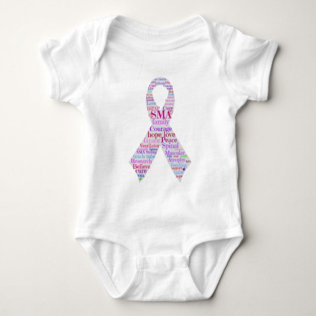 SMA Ribbon Design Baby Bodysuit (Front)