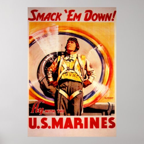 Smack Em Down_US Marines Poster