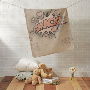 SMACK! Vintage Comic Book Steampunk Pop Art Baby Blanket