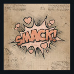 SMACK! Vintage Comic Book Steampunk Pop Art Poster<br><div class="desc">SMACK! Geeky Comic Books and 90s Grunge, All Grown Up! Fun modern twist on the timeless onomatopoeia with the shabby chic steampunk flare in superhero speech bubbles on a grunge background. This vintage abstract design features a gorgeous palette that adds perfect pop of color. For similar products, please visit the...</div>
