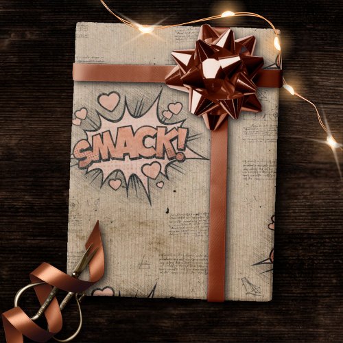 SMACK Vintage Comic Book Steampunk Pop Art Wrapping Paper