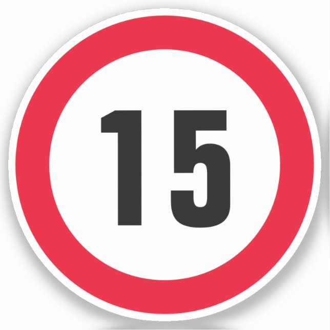 Small 15 mph speed limit vinyl sticker for scooter (Front)