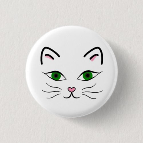 Small 1 14 Inch Round Button _ Kitty Face