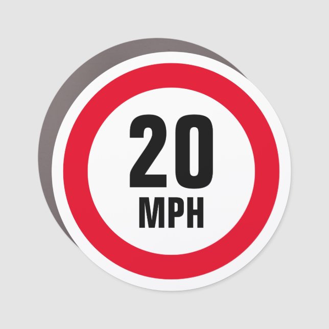 Small 20 mph e-Bike speed limit sign (magnetic) (Front)