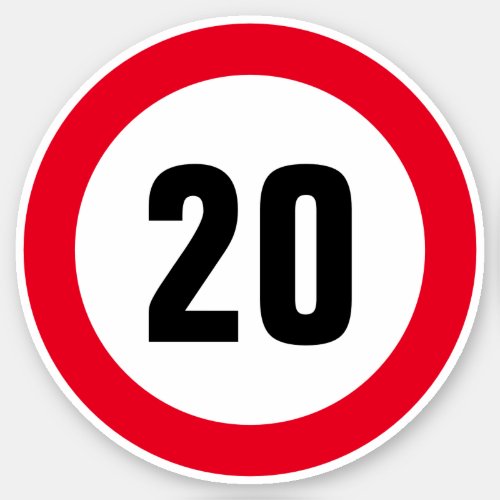 Small 20 mph speed limit vinyl stickers for eBike