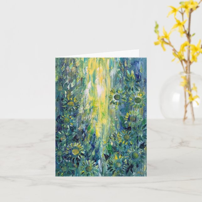 Small, 4" x 5.6" Birthday Card (Yellow Flower)